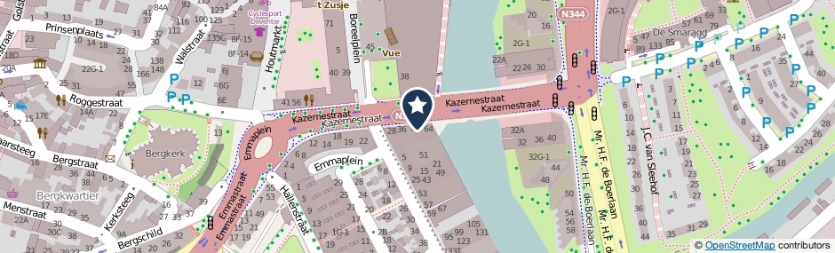 Kaartweergave Kazernestraat 52 in Deventer