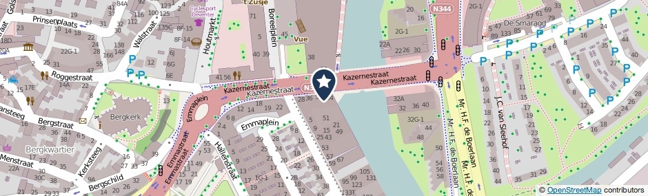 Kaartweergave Kazernestraat 56 in Deventer