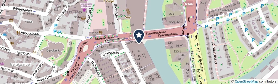 Kaartweergave Kazernestraat 62 in Deventer