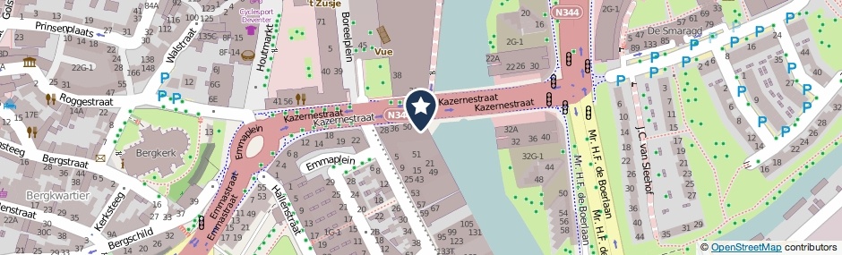 Kaartweergave Kazernestraat 64 in Deventer