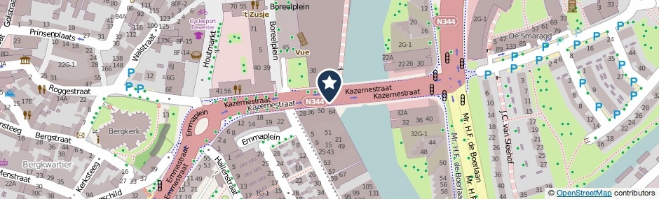 Kaartweergave Kazernestraat in Deventer