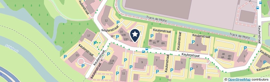 Kaartweergave Keulenstraat 10-F in Deventer