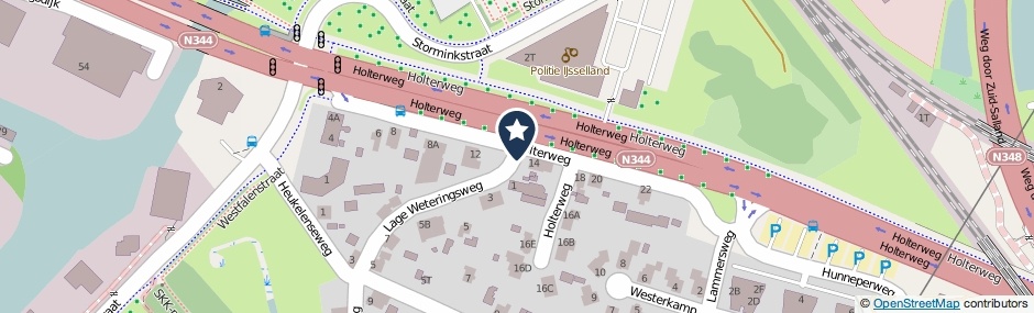 Kaartweergave Lage Weteringsweg in Deventer