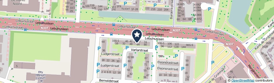 Kaartweergave Lebuinuslaan 10-G7 in Deventer