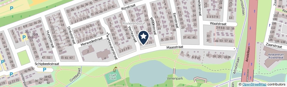 Kaartweergave Maasstraat 15 in Deventer