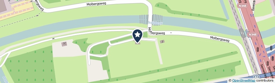 Kaartweergave Molbergsweg 1 in Deventer