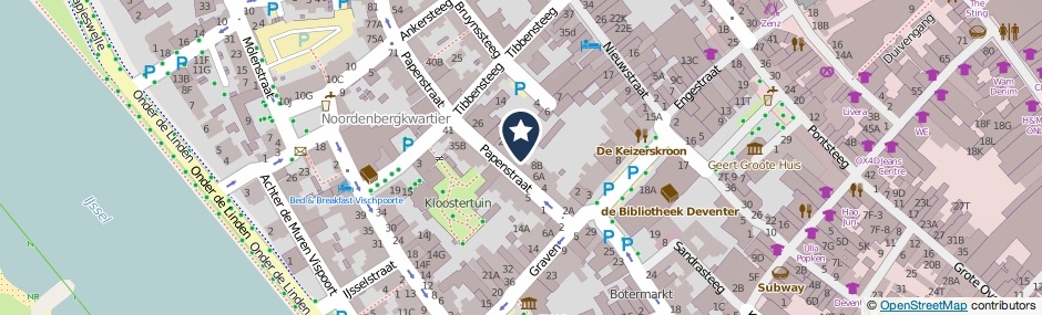 Kaartweergave Papenstraat 12-B in Deventer