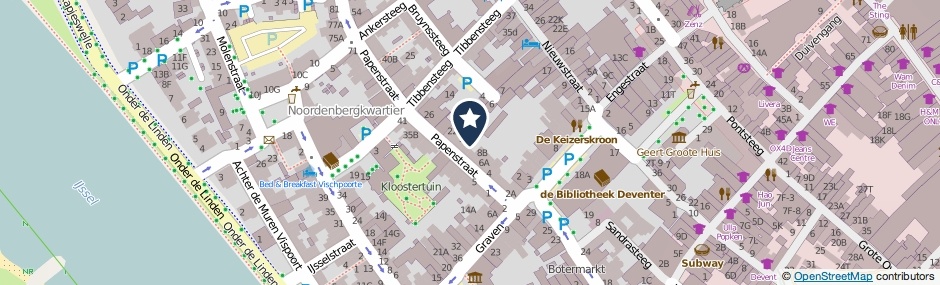 Kaartweergave Papenstraat 12-C in Deventer