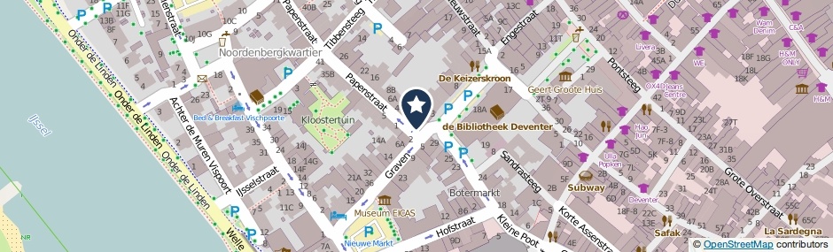 Kaartweergave Papenstraat 2-A in Deventer