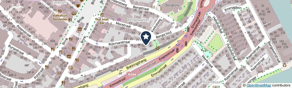 Kaartweergave Rijkmanstraat 54 in Deventer