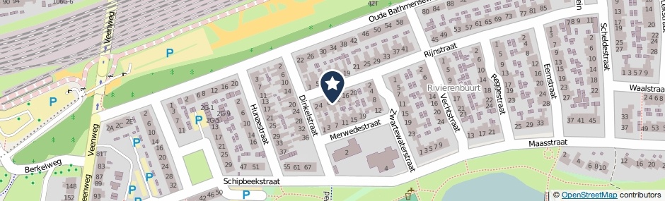 Kaartweergave Rijnstraat 10 in Deventer