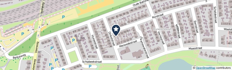 Kaartweergave Rijnstraat 4 in Deventer