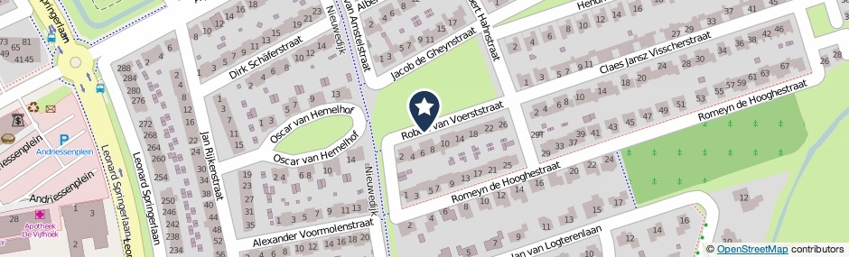 Kaartweergave Robert Van Voerststraat in Deventer