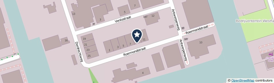 Kaartweergave Roermondstraat 9 in Deventer