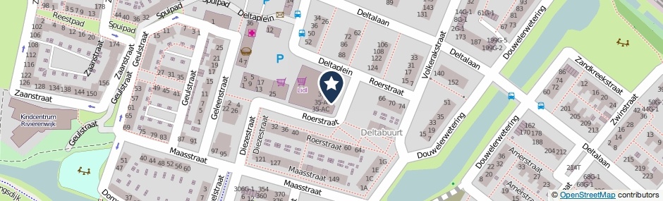 Kaartweergave Roerstraat 35-E in Deventer