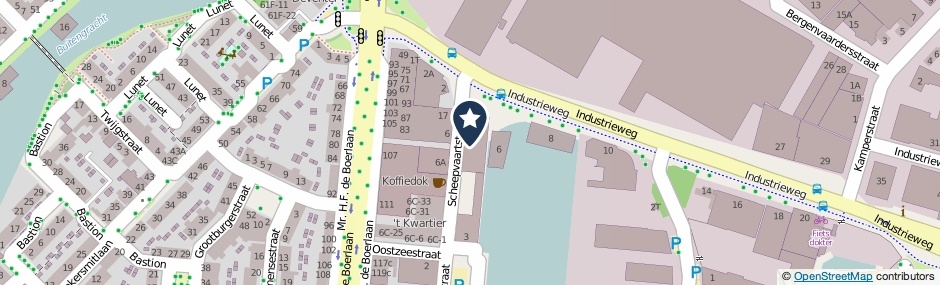 Kaartweergave Scheepvaartstraat 1 in Deventer