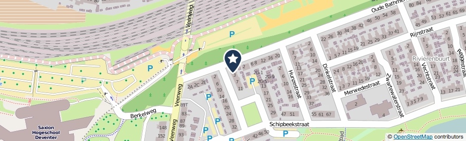 Kaartweergave Schipbeekstraat 1 in Deventer