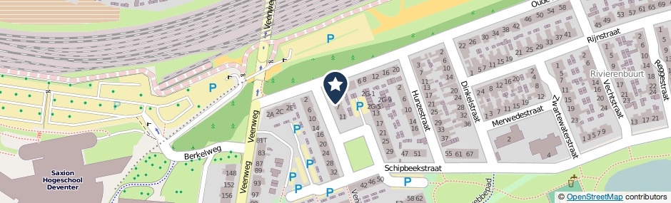 Kaartweergave Schipbeekstraat 5 in Deventer