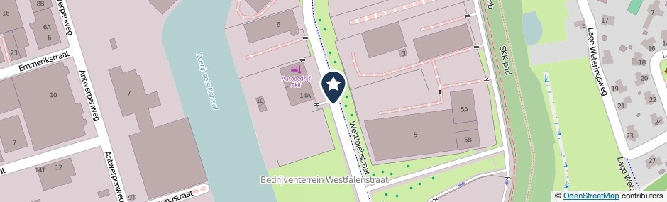 Kaartweergave Westfalenstraat in Deventer