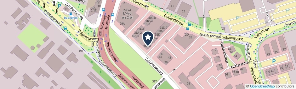 Kaartweergave Zutphenseweg 31-B1 in Deventer