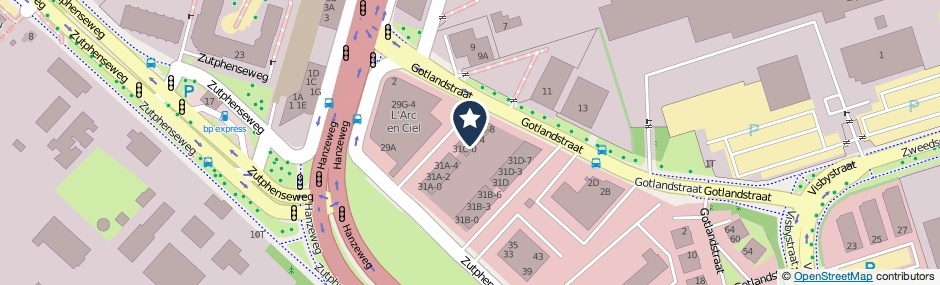 Kaartweergave Zutphenseweg 31-C3 in Deventer