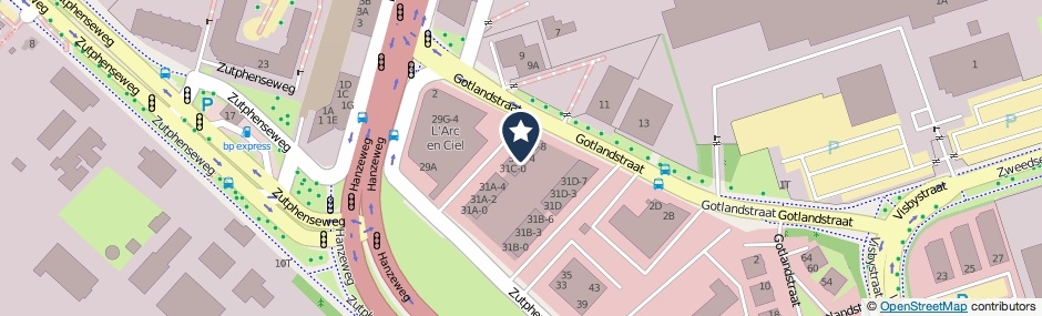 Kaartweergave Zutphenseweg 31-C4 in Deventer