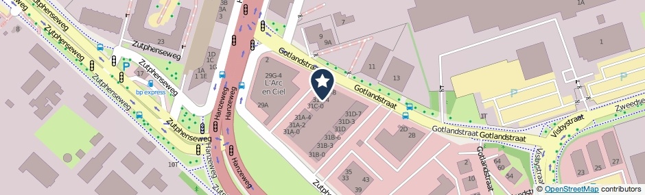 Kaartweergave Zutphenseweg 31-C5 in Deventer