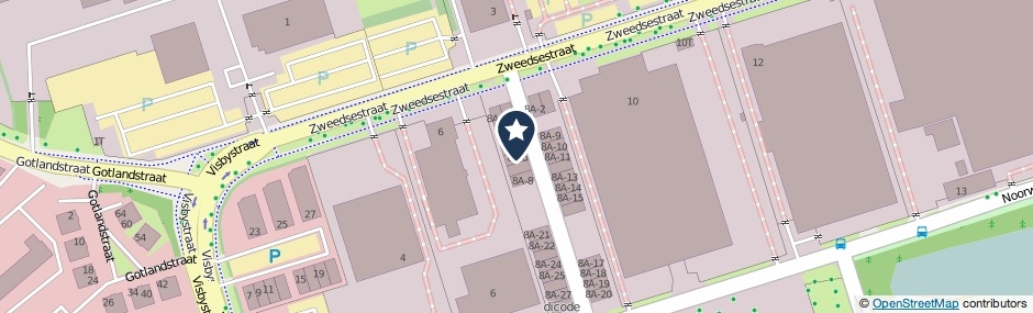 Kaartweergave Zweedsestraat 8-A6 in Deventer