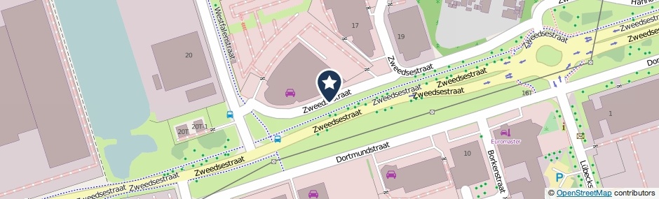 Kaartweergave Zweedsestraat in Deventer