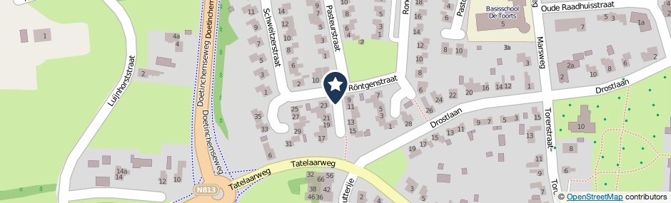 Kaartweergave Rontgenstraat in Didam