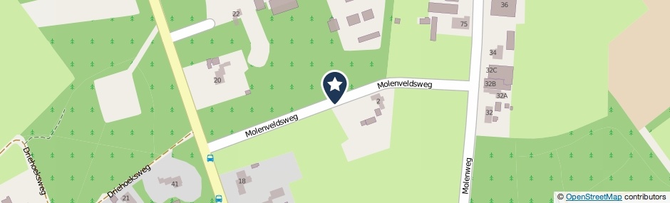 Kaartweergave Molenveldsweg in Diepenveen