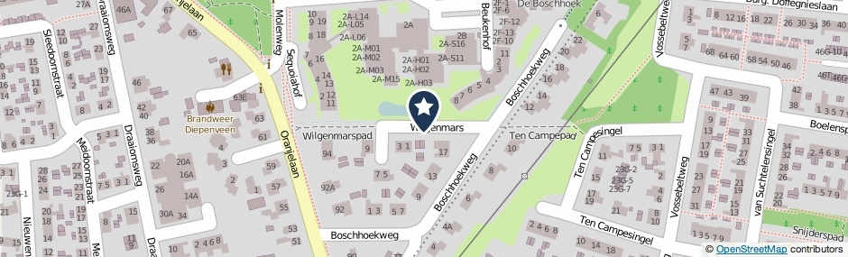 Kaartweergave Wilgenmars in Diepenveen