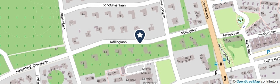 Kaartweergave Kollinglaan in Dieren