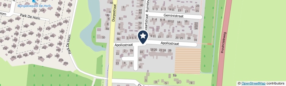 Kaartweergave Apollostraat in Dirkshorn