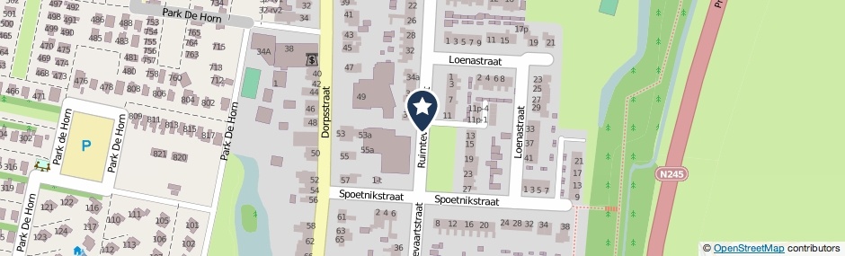 Kaartweergave Ruimtevaartstraat in Dirkshorn
