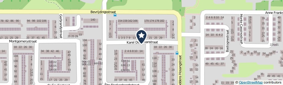 Kaartweergave Karel Doormanstraat in Doetinchem