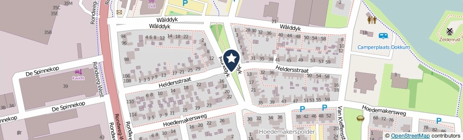 Kaartweergave Heldersstraat in Dokkum