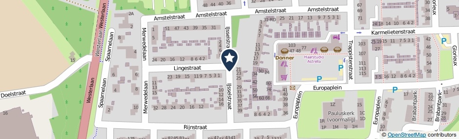 Kaartweergave IJsselstraat in Dongen