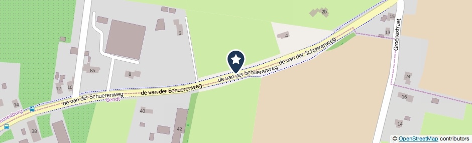 Kaartweergave De Van Der Schuerenweg in Doornenburg