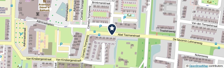 Kaartweergave Abel Tasmanstraat in Dordrecht