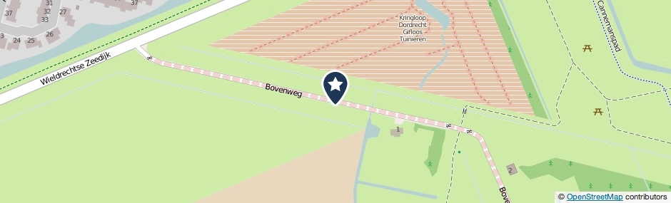 Kaartweergave Bovenweg in Dordrecht