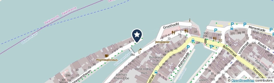Kaartweergave Damiatebolwerk in Dordrecht