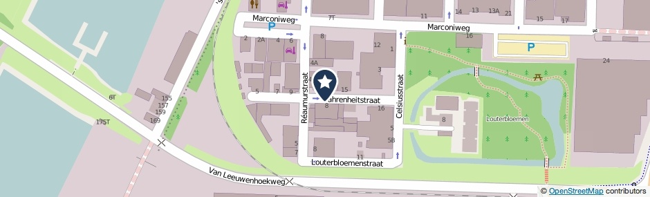 Kaartweergave Fahrenheitstraat in Dordrecht