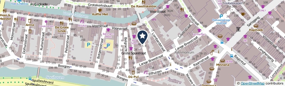 Kaartweergave Haringstraat in Dordrecht