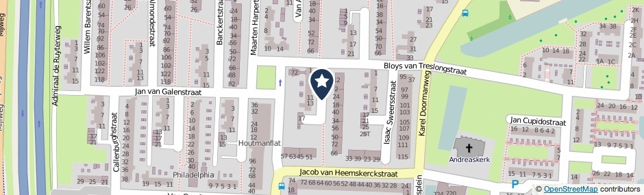 Kaartweergave Jan Den Haenstraat in Dordrecht