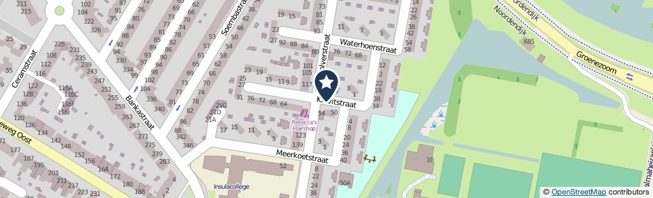 Kaartweergave Kievitstraat in Dordrecht