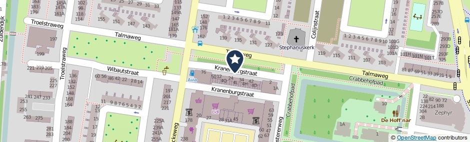 Kaartweergave Kranenburgstraat in Dordrecht
