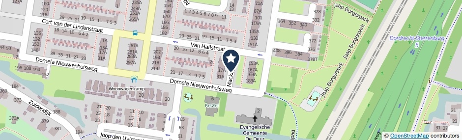 Kaartweergave Mackaystraat in Dordrecht