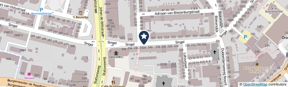 Kaartweergave Singel in Dordrecht