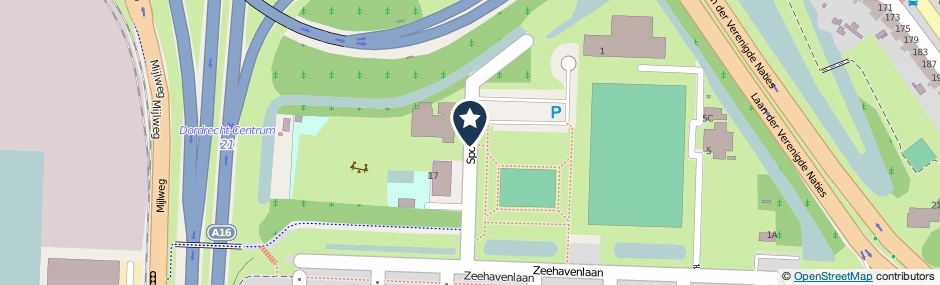 Kaartweergave Sportlaan in Dordrecht
